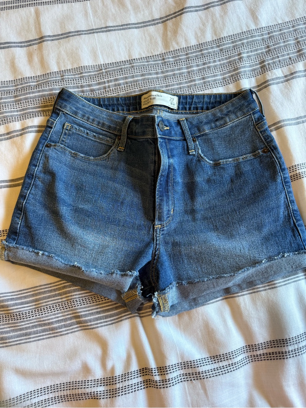 Abercrombie & Fitch Dark Blue Denim Cutoff Shorts